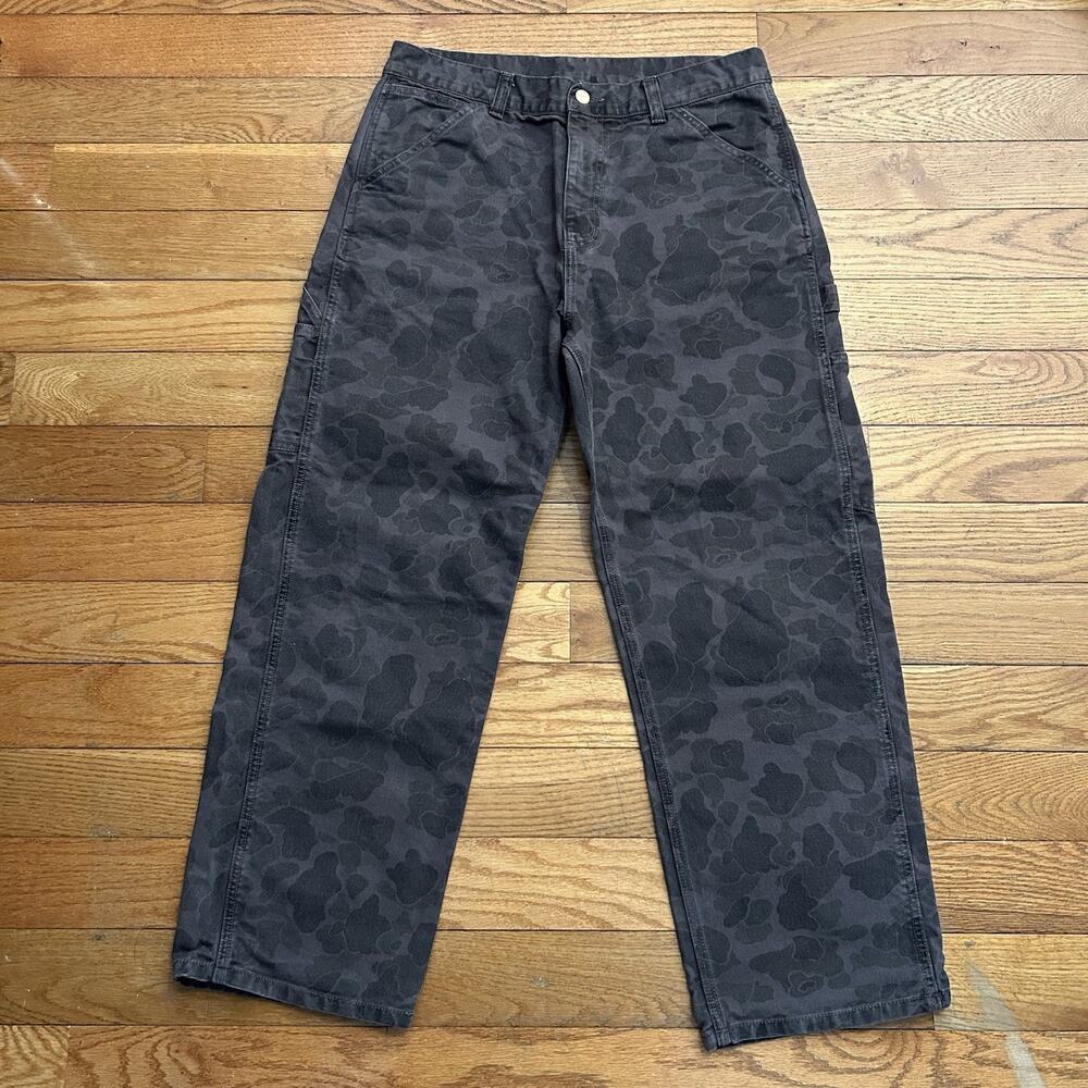 Carhartt WIP Single Knee Duck Camp Canvas Cargo Carpenter Pants 32x27